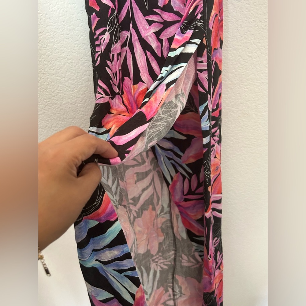 Zara Pink and Blue Bodycon Midi Dress Spaghetti Strap size S - Picture 4 of 8